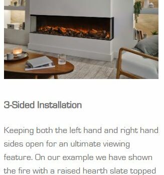 British Fires New Forest 1900 1/2/3 Sided Electric Fire - Image 8